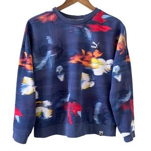 PUMA Sweatshirt Colorful Crew Neck Activewear Size Small Athleisure